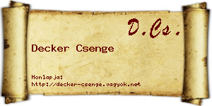 Decker Csenge névjegykártya